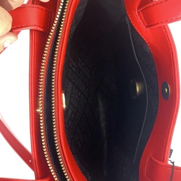 - NWT Red Love Moschino Borsa Pu Rosso Heart Purse Handbag Satchel - Picture 12 of 13